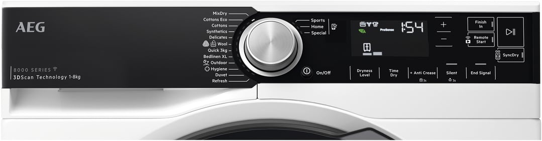 AEG 8kg 8000 Series Heat Pump Dryer T858M6OBC