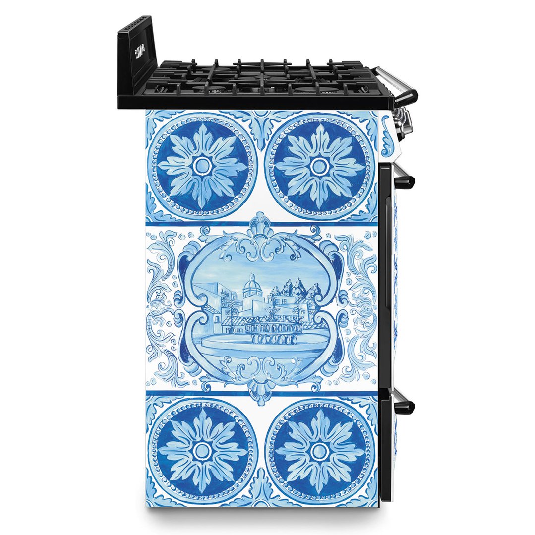 Smeg 90cm Dolce & Gabbana Divina Cucina Freestanding Dual Fuel Oven - Blue TRA90DGM9