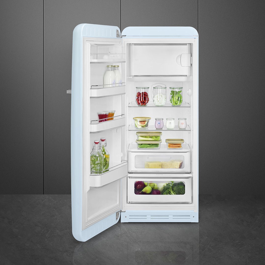 Smeg FAB 28 50’S Style Retro Refrigerator, Left Hand - Pastel Blue FAB28LPB5AU