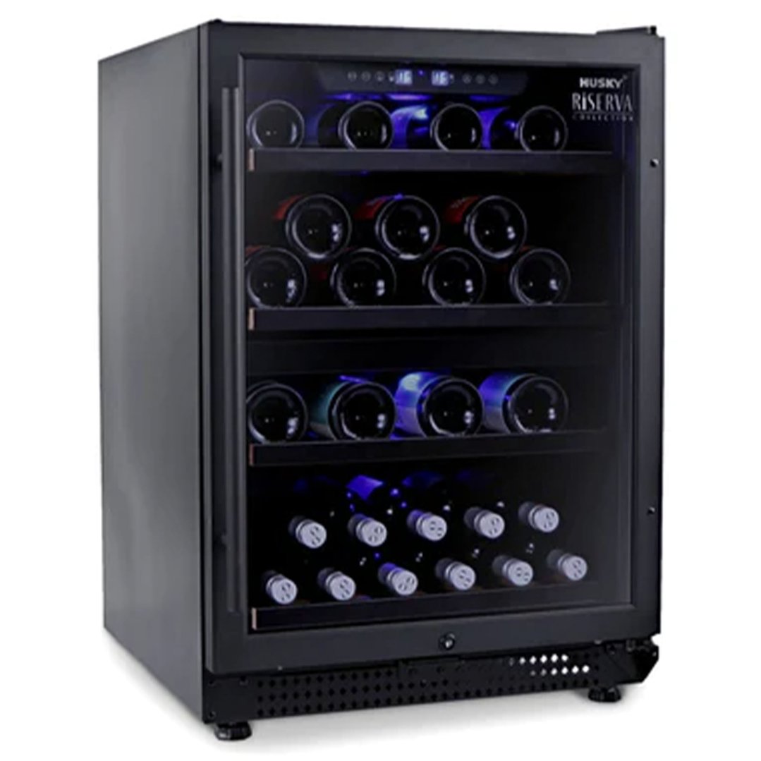 Husky Riserva 154L Dual Zone Wine Fridge in Black HUSWS54DMBZY
