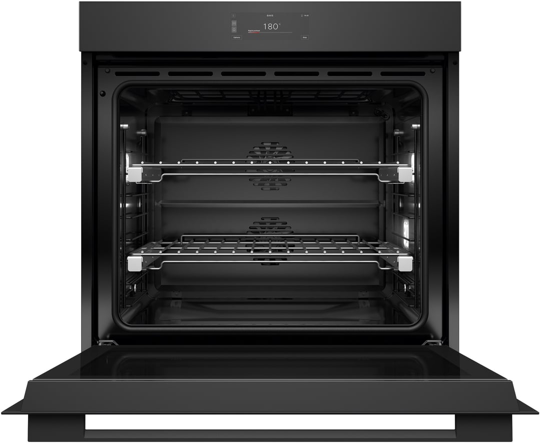 Fisher & Paykel 76cm Series 9, Minimal Pyrolytic Oven, Black Glass OB76SMPUB3