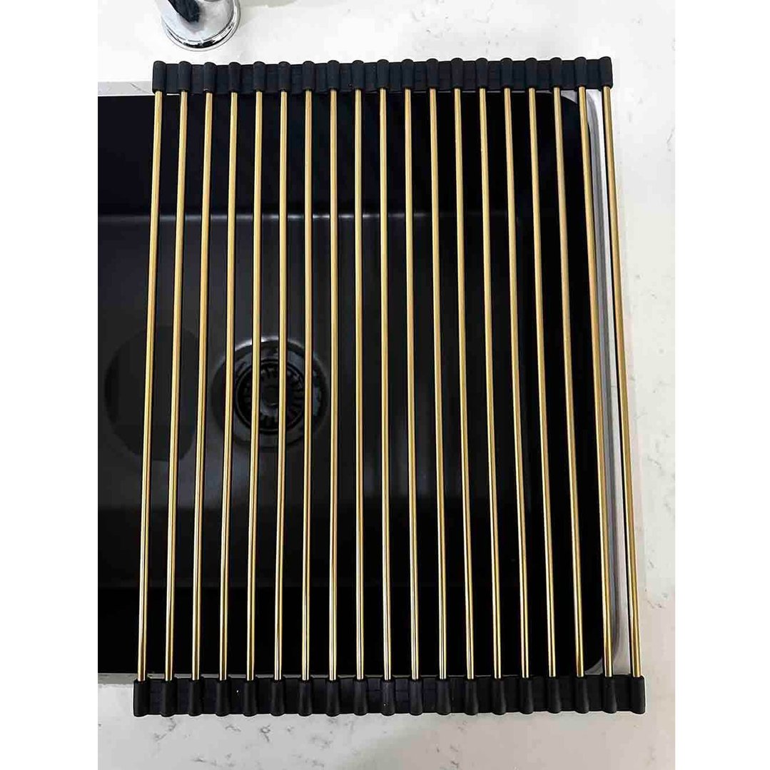 Turner Hastings Roll-Up Sink Drainer 43 x 32 - Brushed Brass RM4332-BB