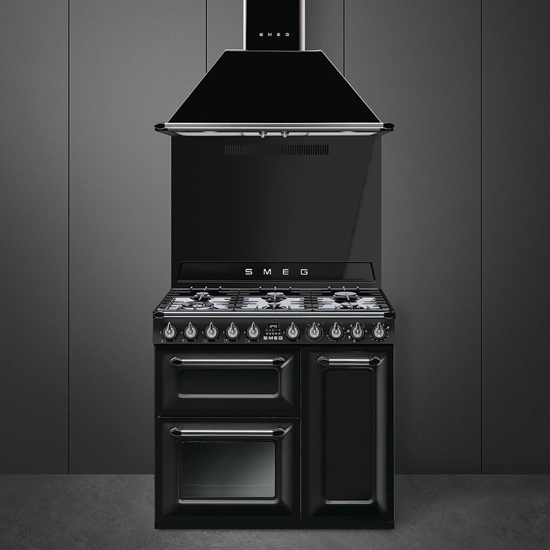 Smeg 90cm Victoria Aesthetic Freestanding Dual Fuel Oven/Stove TRA93BL