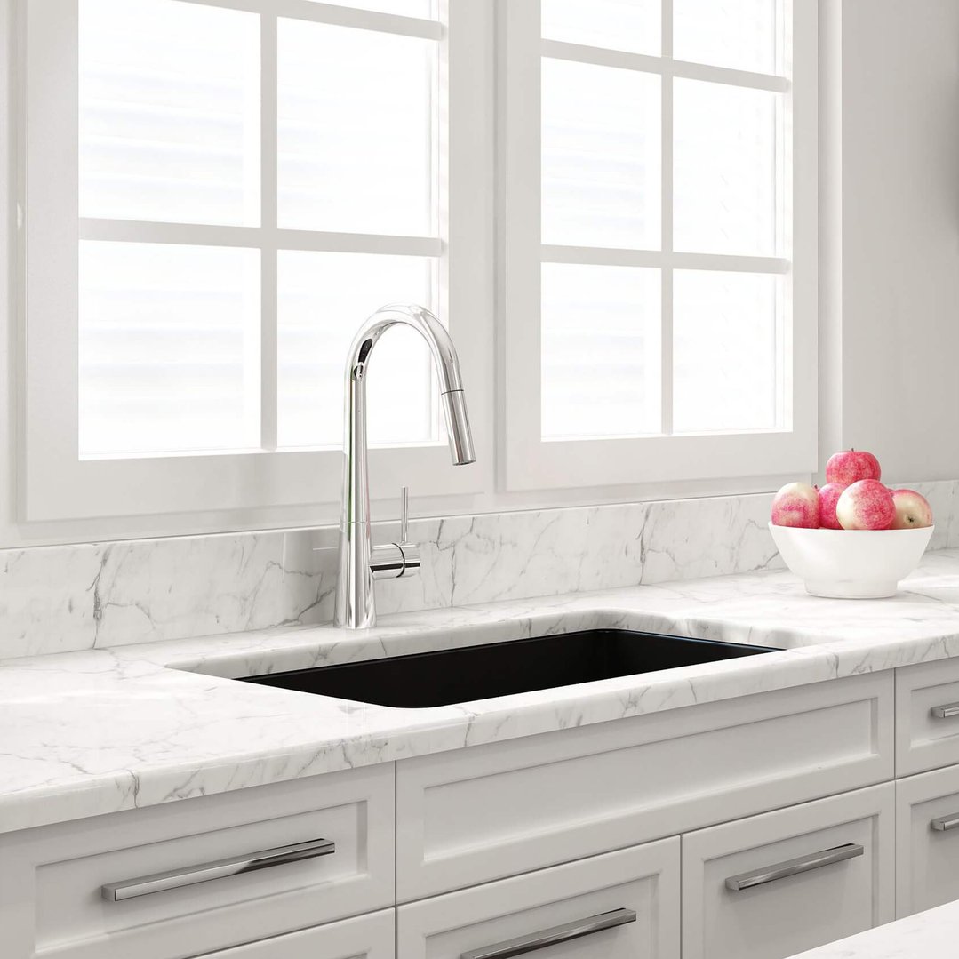 Turner Hastings Cuisine 81x48 Inset / Undermount Fireclay Sink - Matte Black CU81FSI-MB