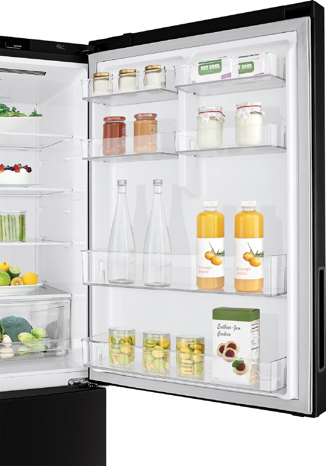LG 420L Bottom Mount Fridge Black Steel GB455BTL