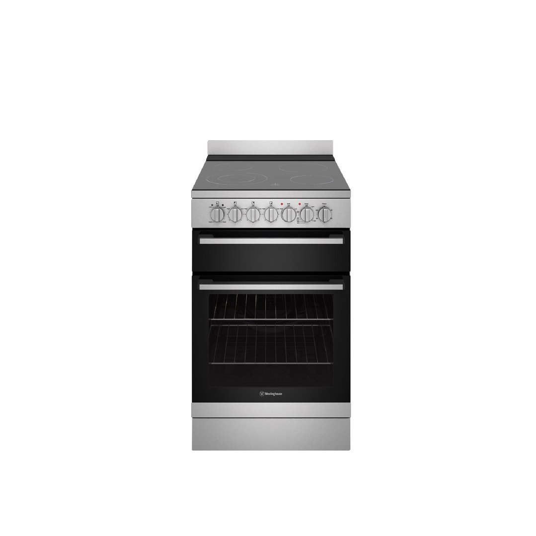 Westinghouse 54cm freestanding electric oven and ceramic cooktop, stainless steel WFE542SCB