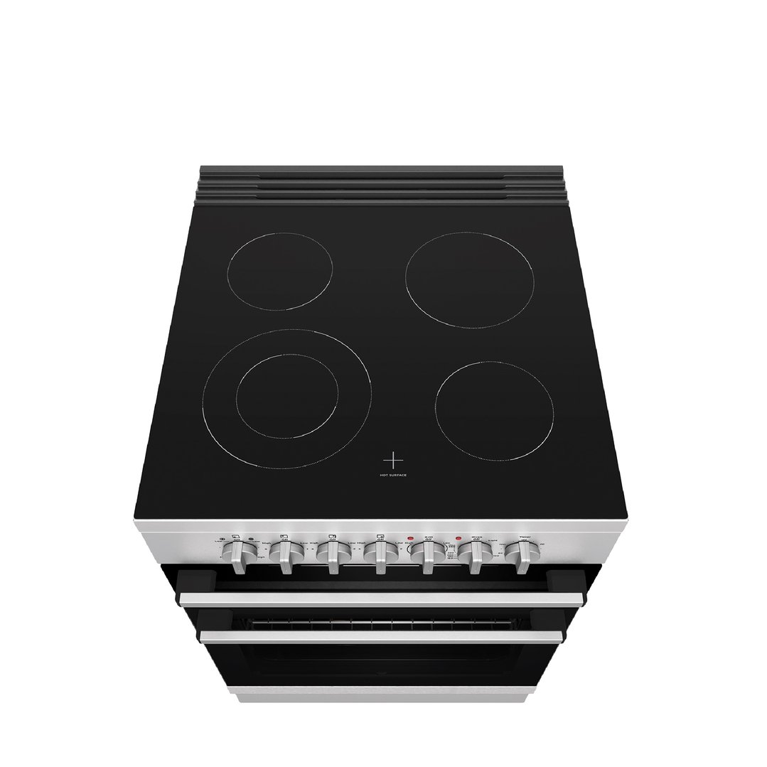 Westinghouse 60cm freestanding electric oven and ceramic cooktop, stainless steel WFE642SCB