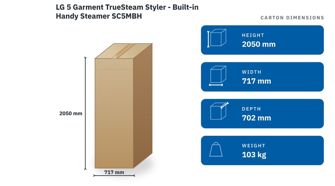 LG 5 Garment TrueSteam Styler - Built-in Handy Steamer SC5MBH