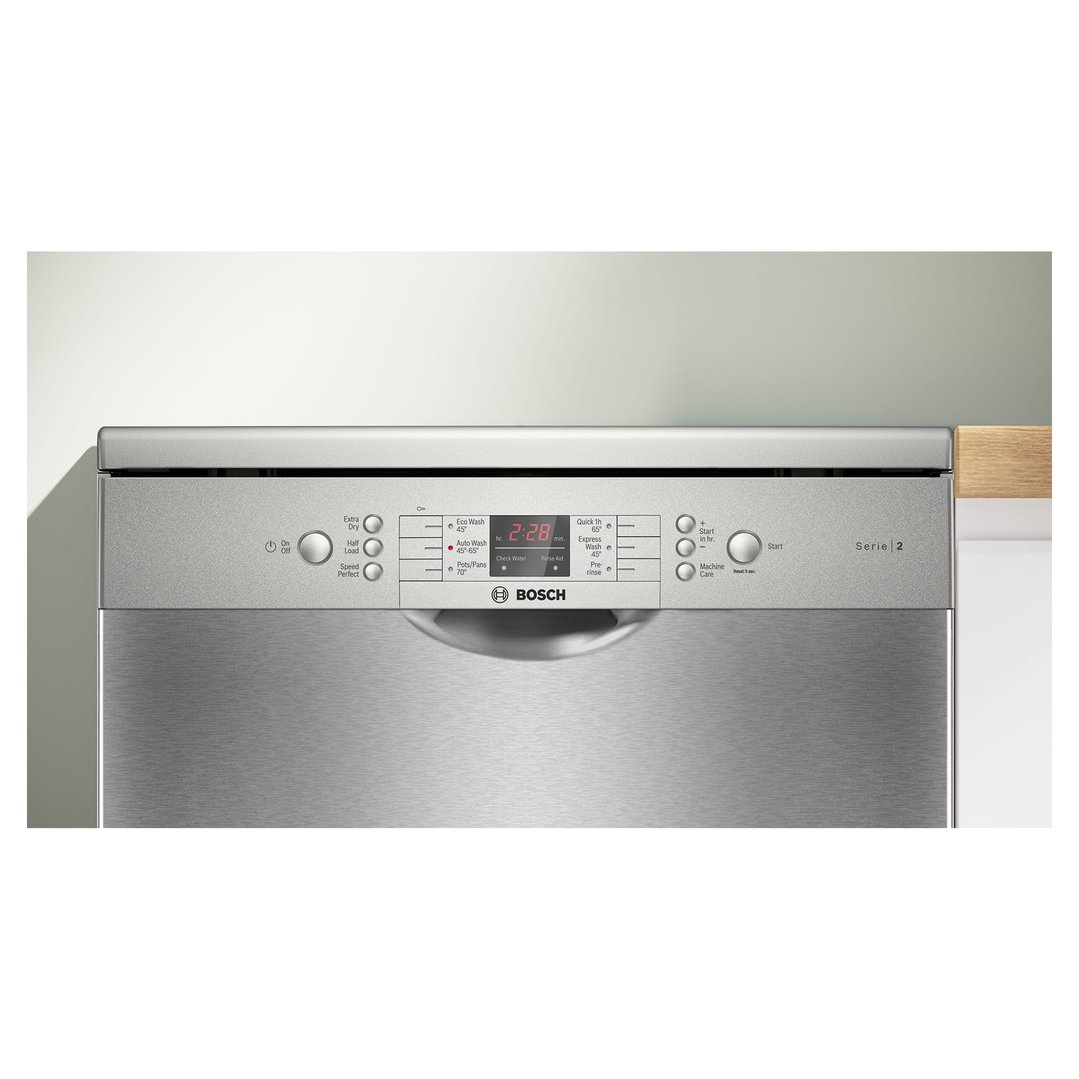 Bosch 60cm, Series 2, Free-standing Dishwasher, Brushed Steel SMS26AI03A