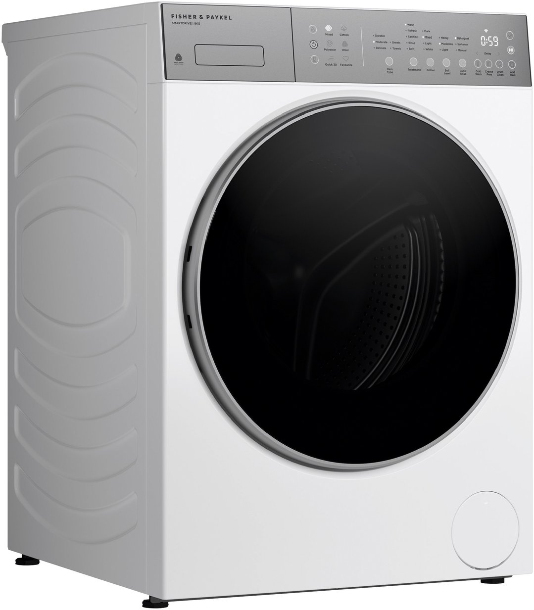 Fisher & Paykel 8kg Series 5 Contemporary Front Loader Washer - White WH8060J5