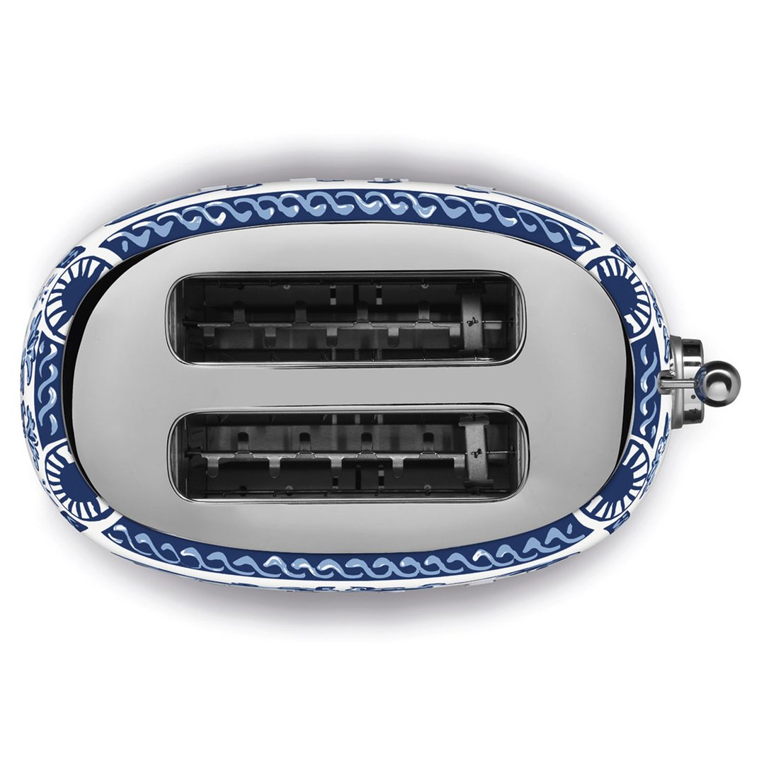 Smeg 50's Style Dolce & Gabbana 2 Slice Toaster - Blue Mediterraneo TSF01DGBAU