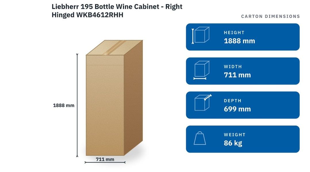 Liebherr 195 Bottle Wine Cabinet - Right Hinged WKB4612RHH