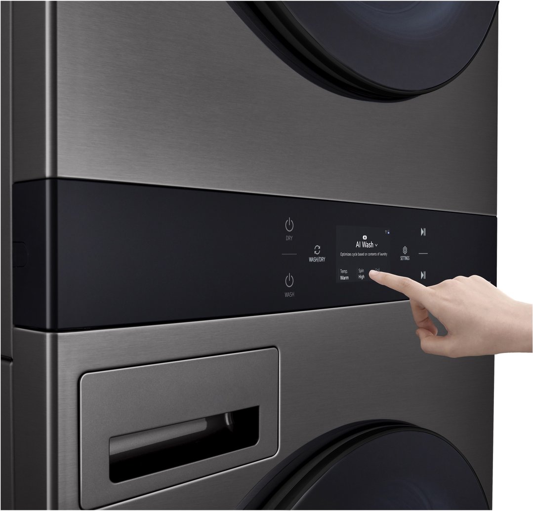 LG AI WashTower™ 19/10kg All-In-One Stacked Washer Dryer - Matte Grey WWT-1910GRX