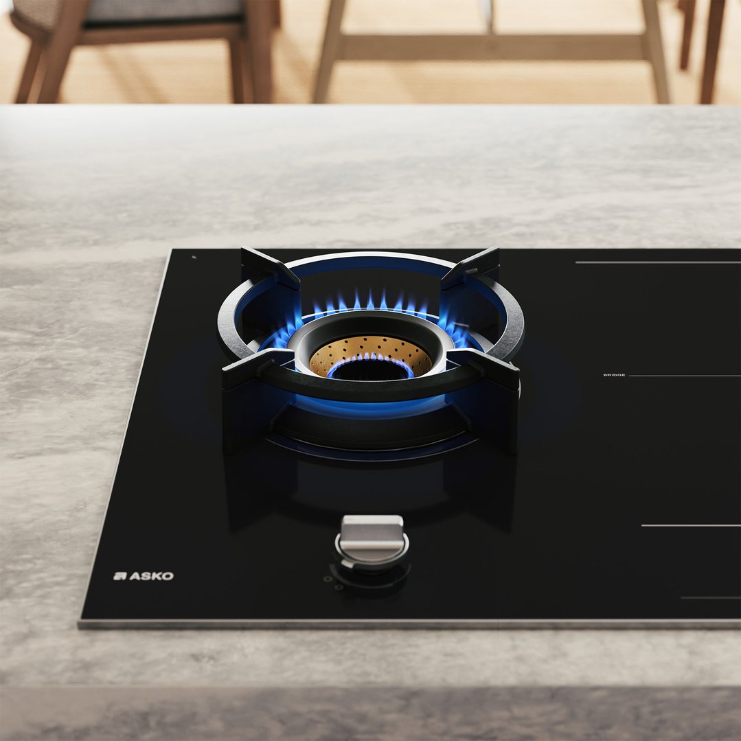 Asko 90cm Duo Fusion Combined Gas & Induction Cooktop - Black HIG89524BGD1