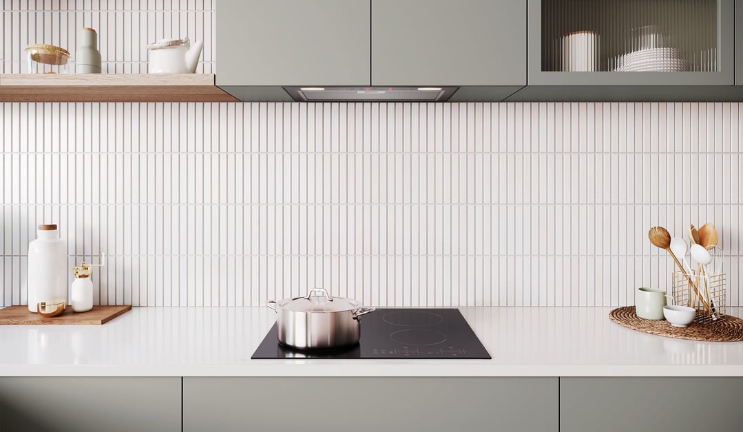 Westinghouse 60cm ceramic cooktop in a modern kitchen with a pot and utensils