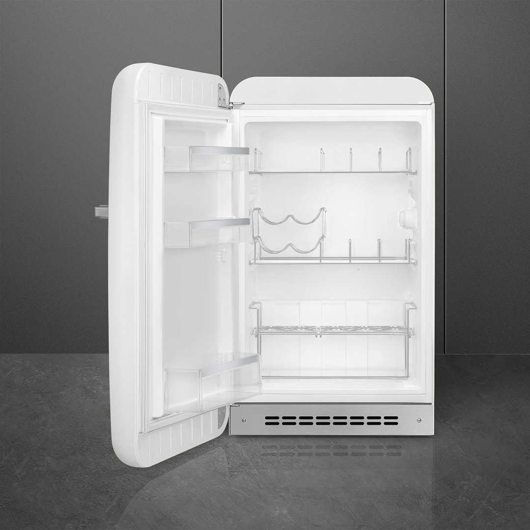 Smeg FAB10 50's Style Retro Refrigerator Left Hand Hinge - White FAB10HLWH6