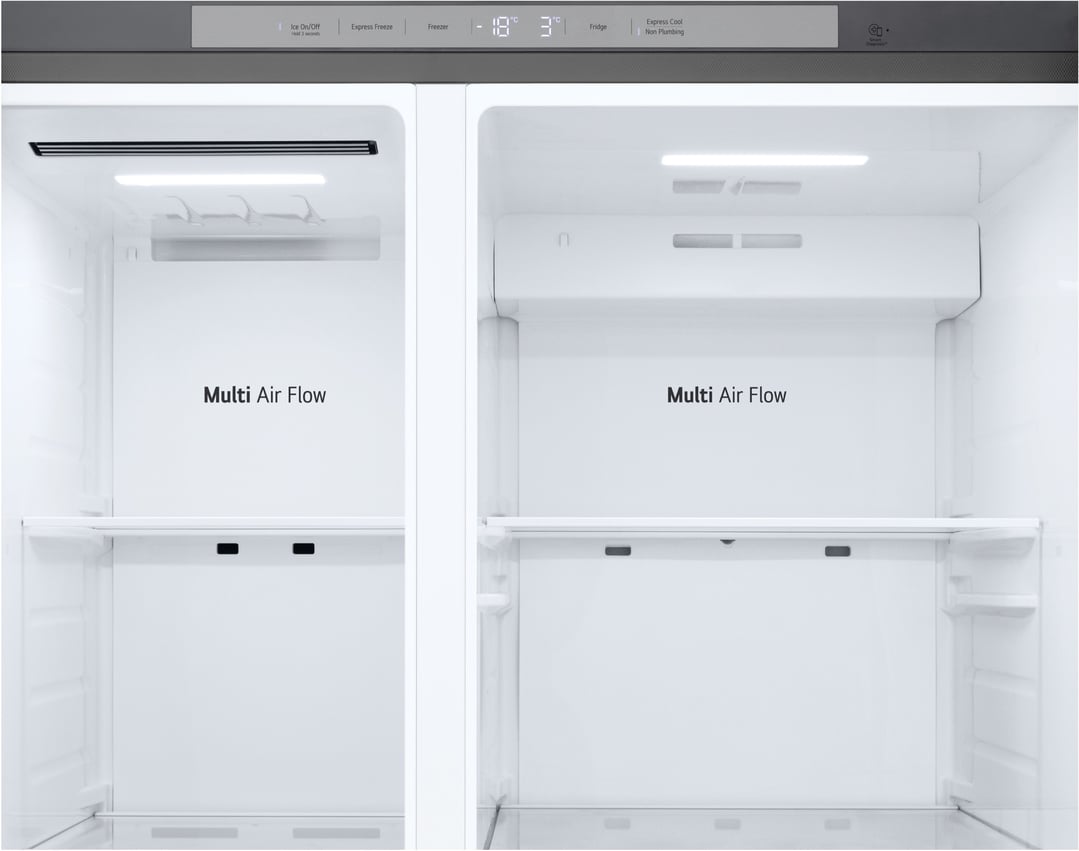 LG 641L Side by Side Fridge in Stainless Finish, Non-Plumbed GS-N599PL