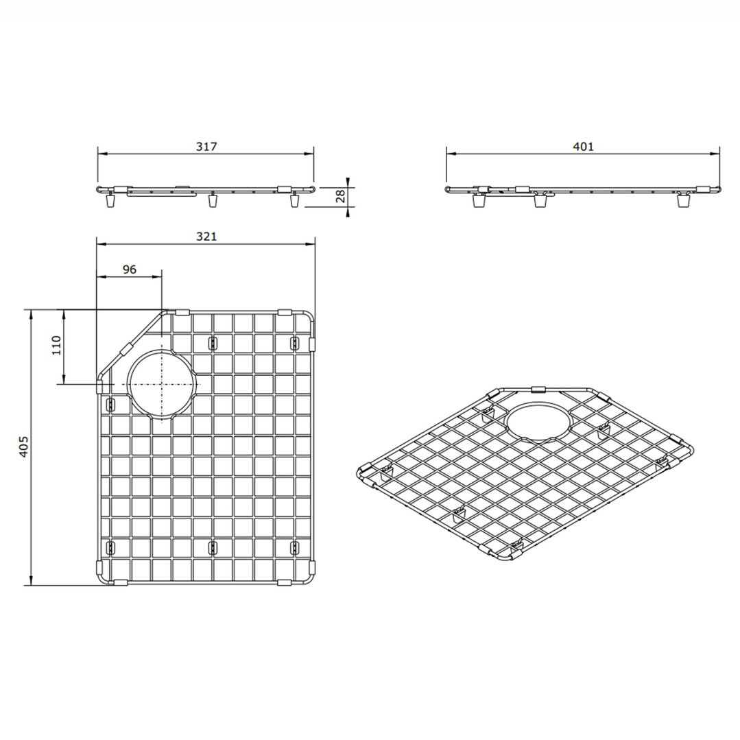 Turner Hastings Chester 80x50 1TH Double Bowl Fireclay Sink incl. Overflow Kit 7403
