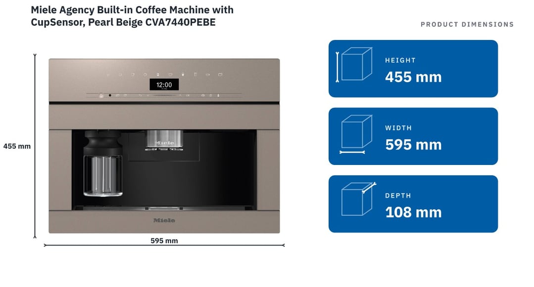 Miele Built-in Coffee Machine with CupSensor, Pearl Beige CVA7440PEBE