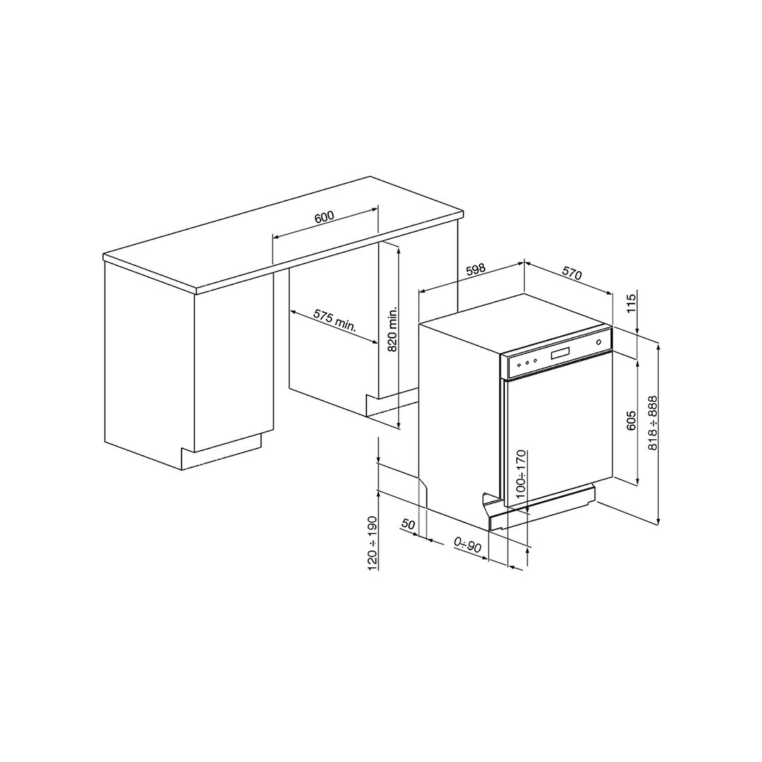 Smeg 60cm Underbench Dishwasher DWAU6315X3