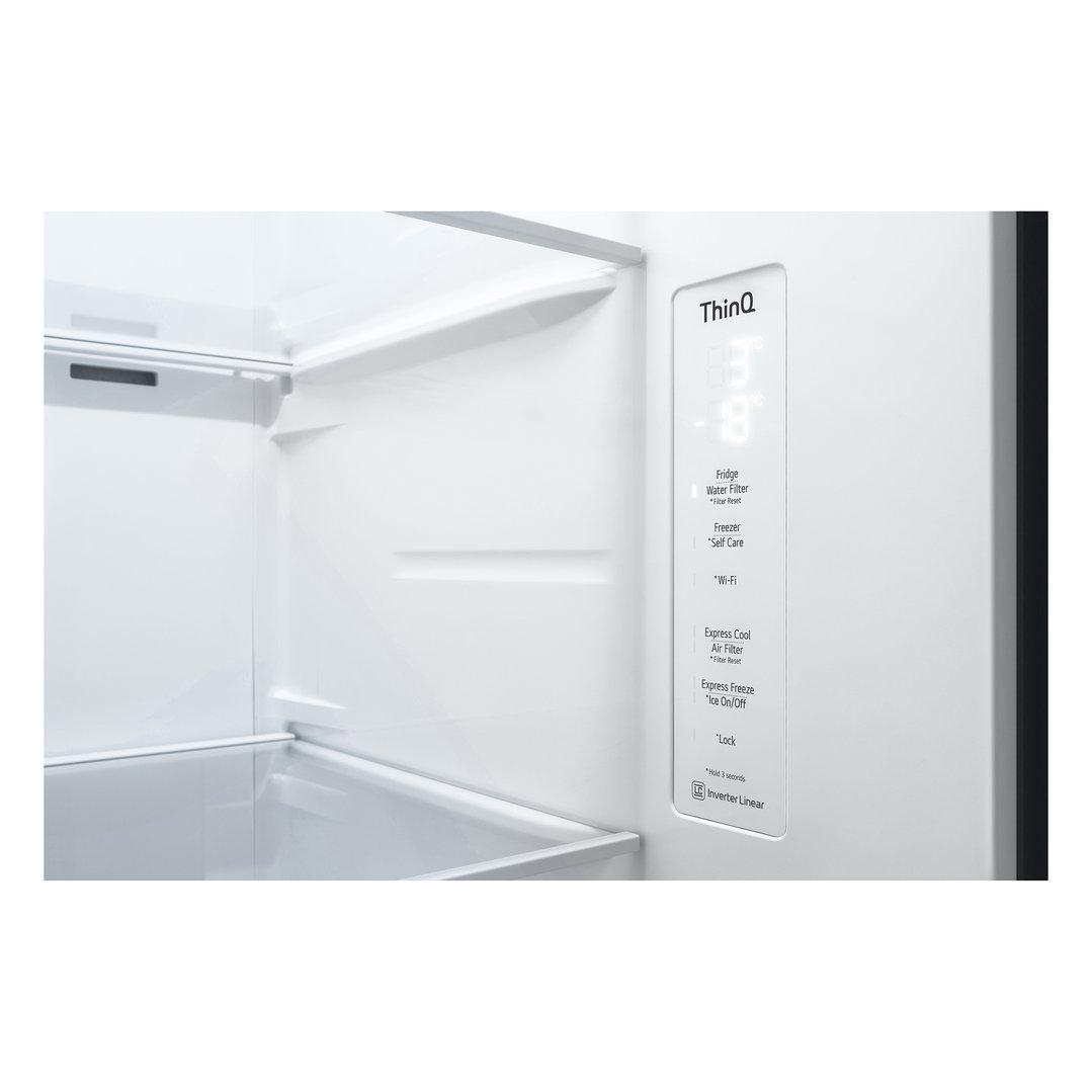 LG 635L Side by Side Fridge Non Plumbed Ice & Water Dispenser GS-N635PL