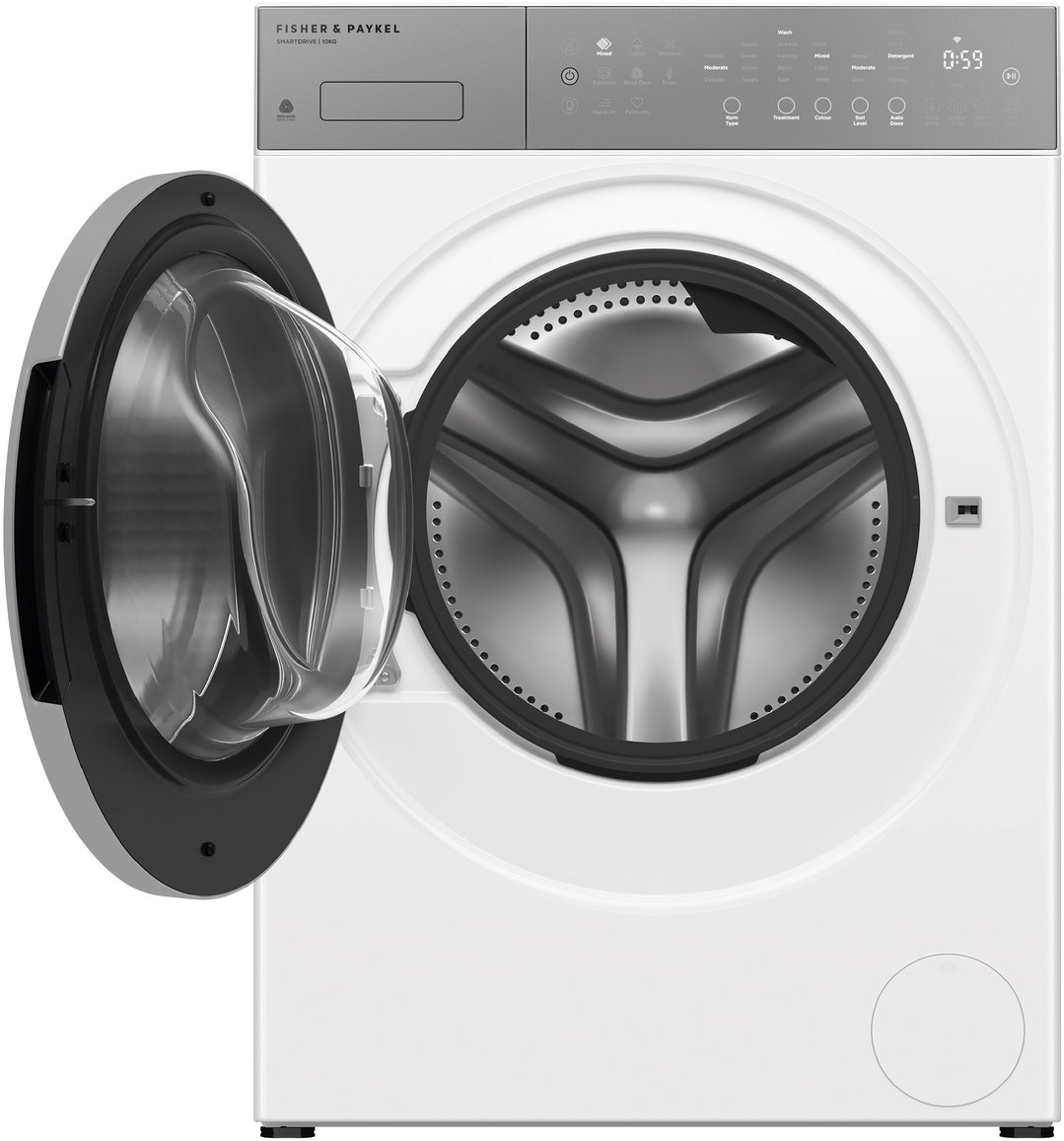 Fisher & Paykel 10kg Series 5 Contemporary Front Loader Washer - White WH1060P5