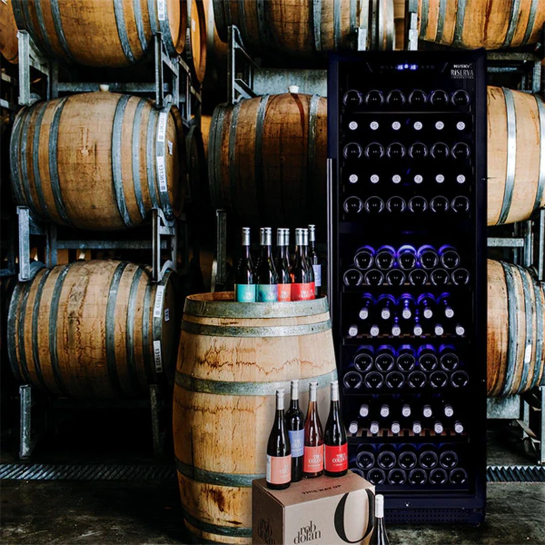 Husky Riserva 450L Dual Zone Wine Fridge in Black HUSWS168DMBZY