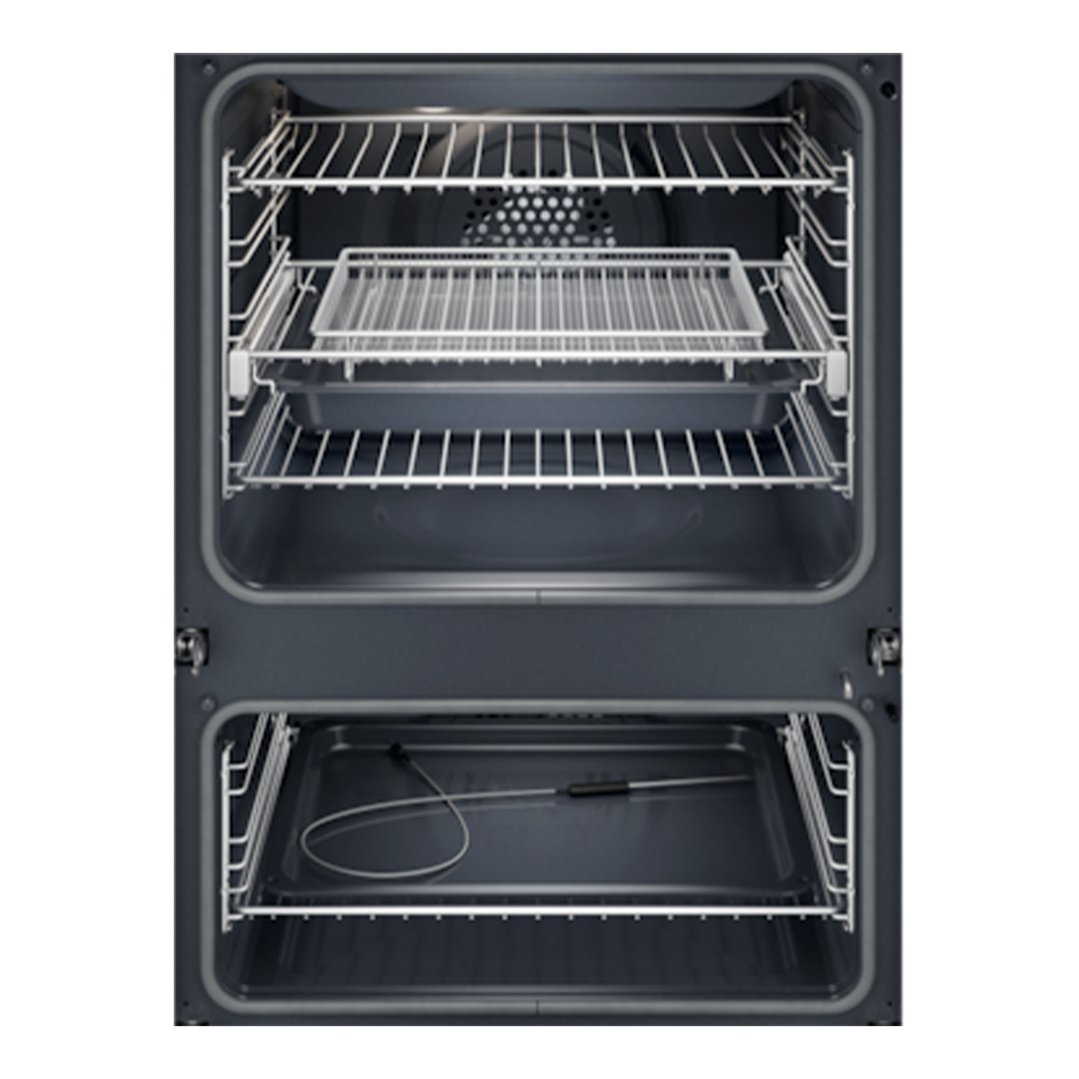Electrolux 60cm Pyrolytic Double Oven with SteamBake, Black - 600 Series EVEP6626DF