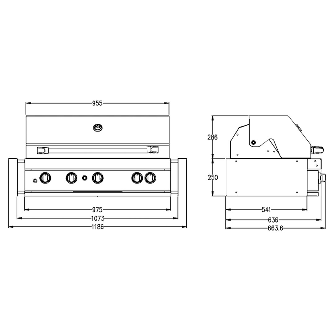 Sirius Built-in 5 Burner Gas BBQ in Black SIR-BG3101-BLK