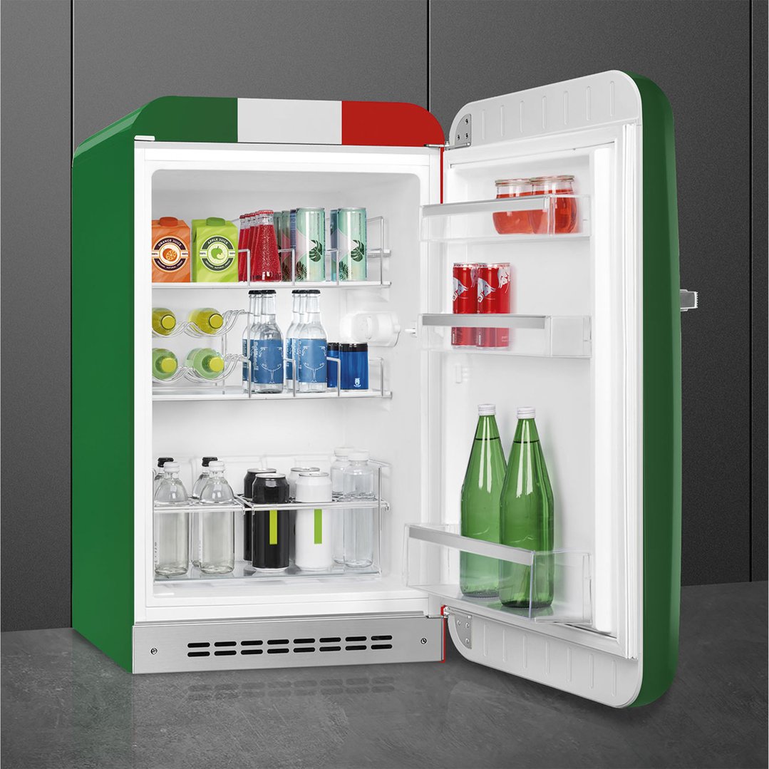Smeg FAB10 50's Style Retro Refrigerator Right Hand Hinge - Italian Flag FAB10HRDIT6
