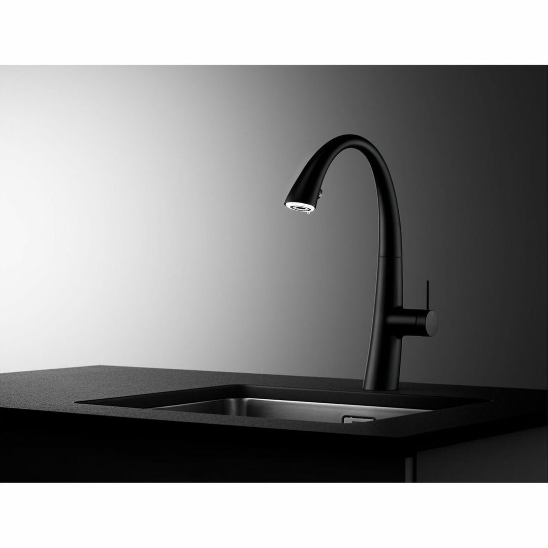 KWC Zoe Pull-Out Tap with Spray and Light - Matte Black 10201122176
