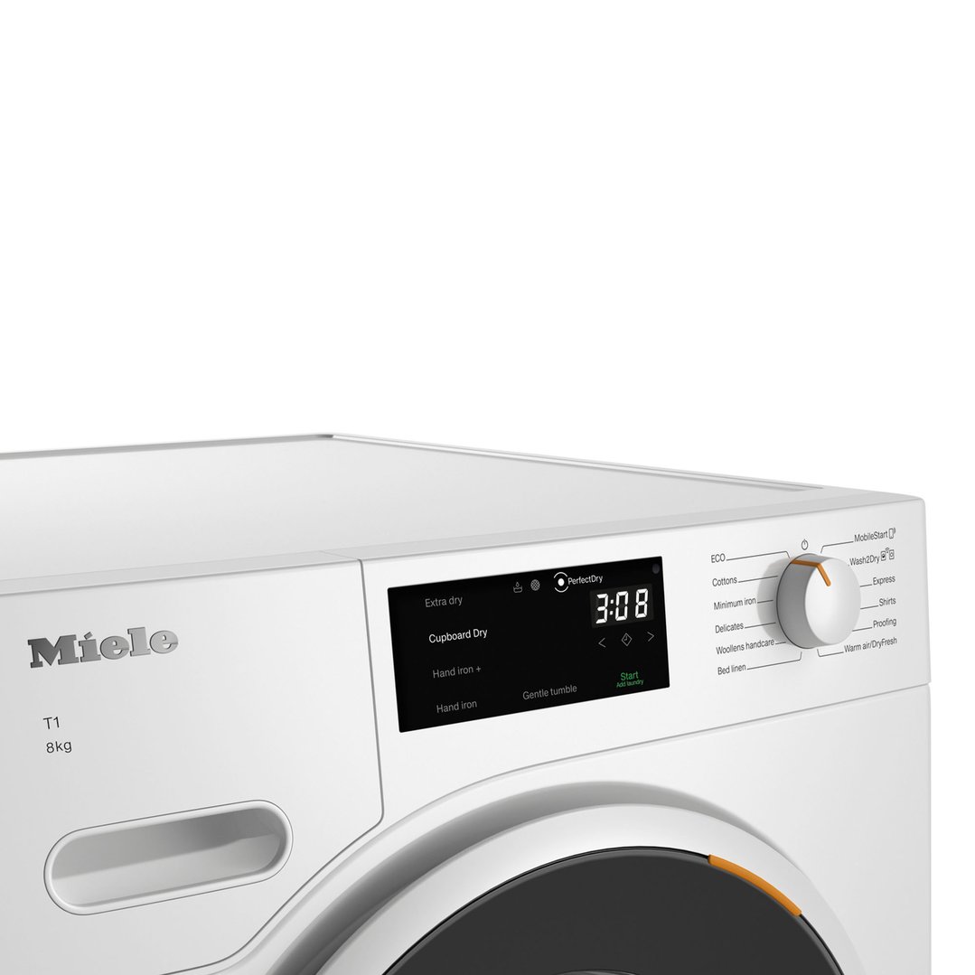 Miele 8kg Heat Pump Dryer with Wash2Dry Networking Function and Wi-Fi Connectivity TWC340WP