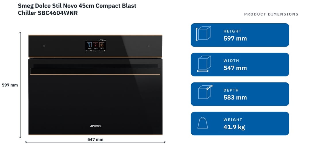 Smeg Dolce Stil Novo 45cm Compact Blast Chiller SBC4604WNR
