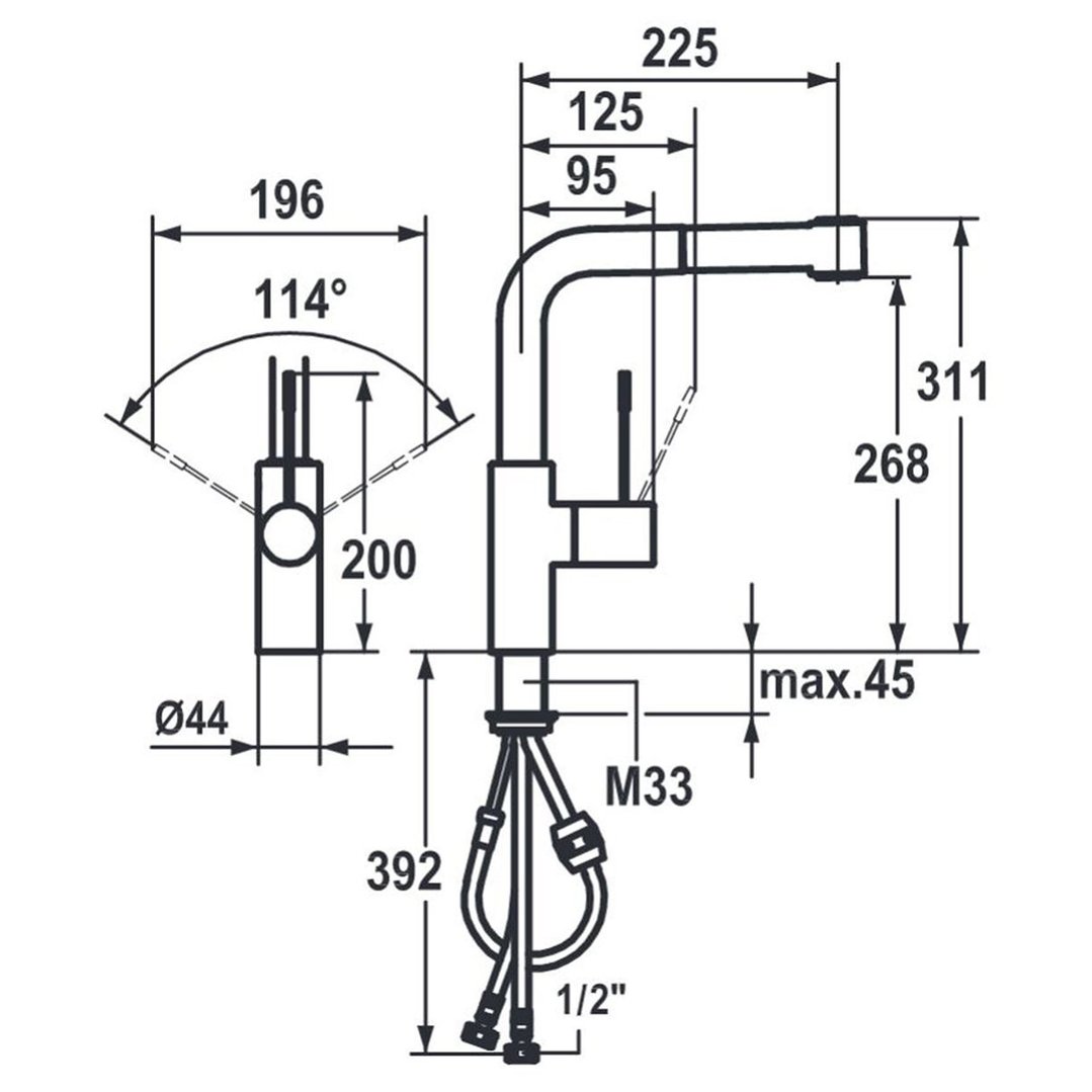KWC ONO pull-out w/spray CHROME 10151003000