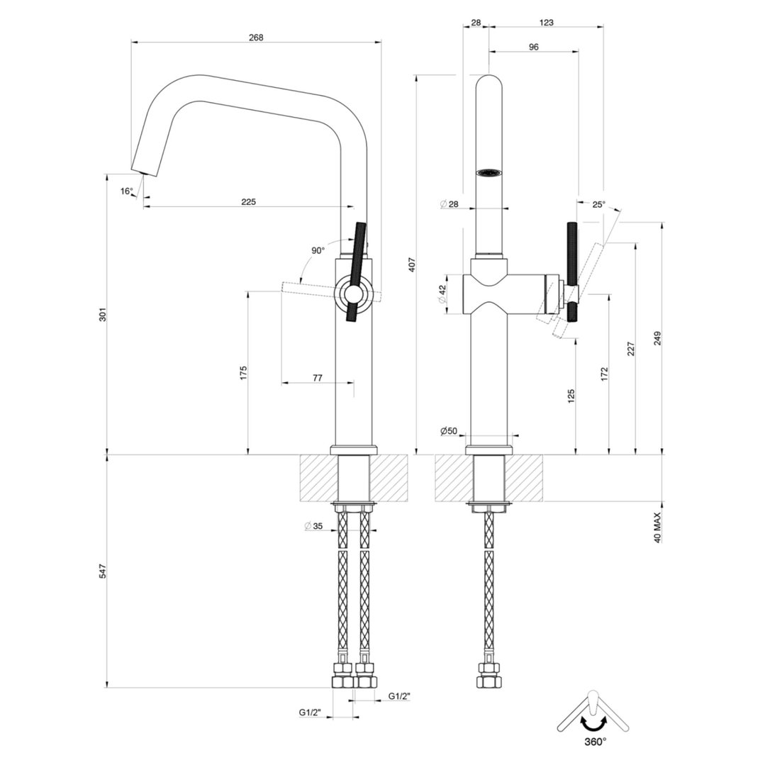 GESSI HABITO Swivelling Copper Brushed PVD 60650-708