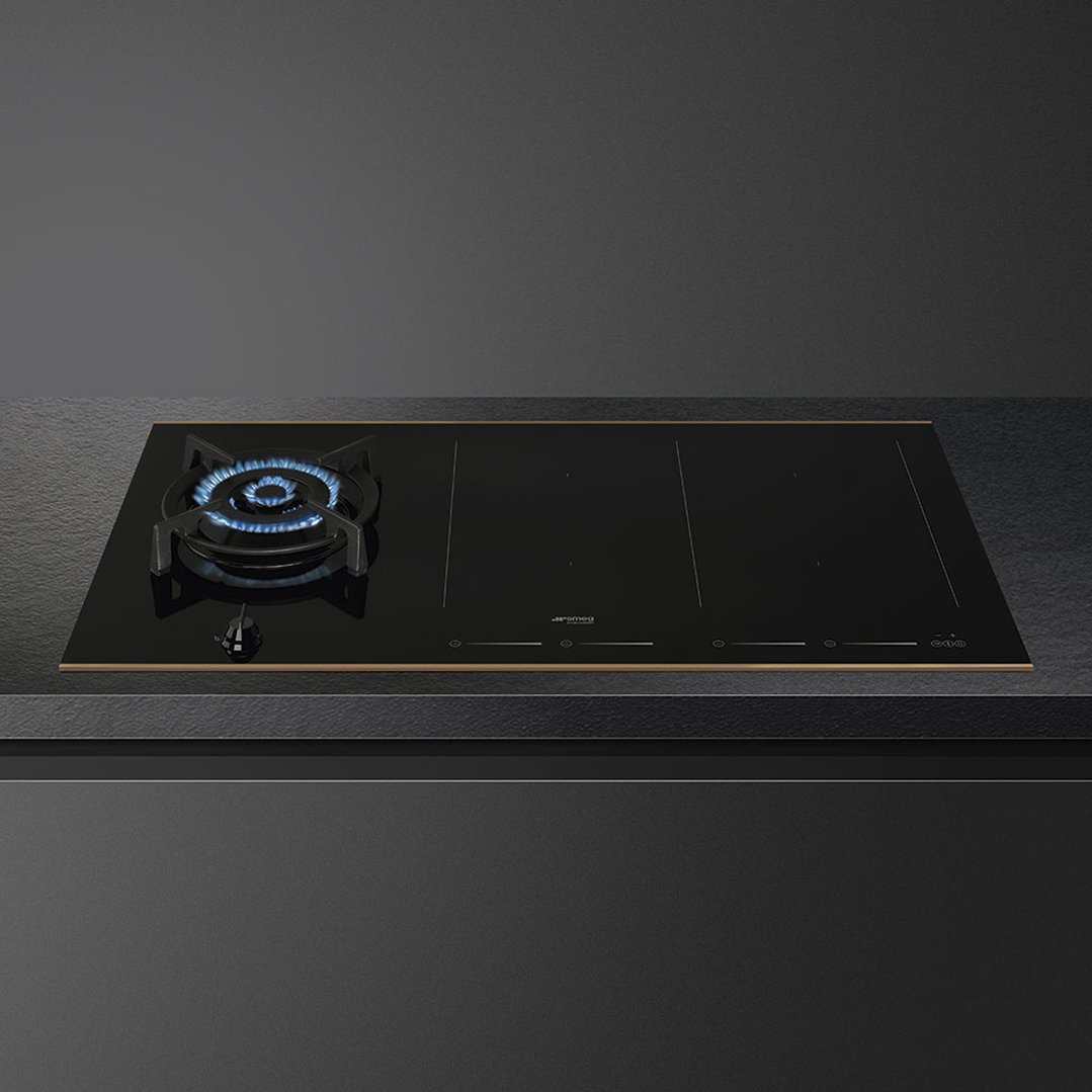 Smeg 90cm Dolce Stil Novo MultiZone Induction with Wok Burner Cooktop PM6912WLDRAU