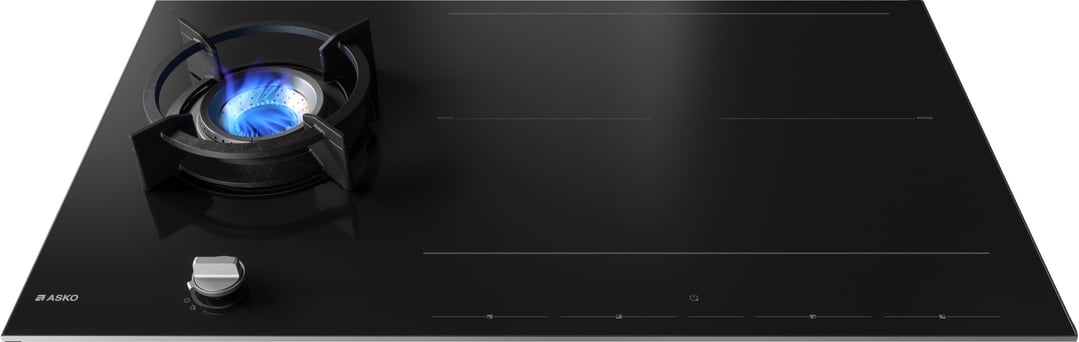 Asko 90cm Duo Fusion Combined Gas & Induction Cooktop - Black HIG89524BGD1