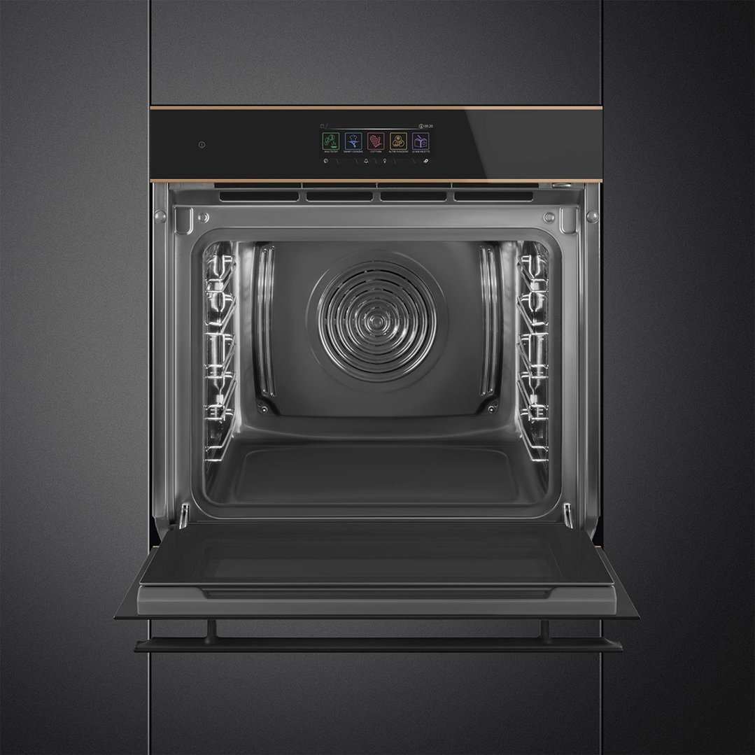 Smeg 60cm Dolce Stil Novo Steam100 Pro, Black Glass SOA6606S4PNR