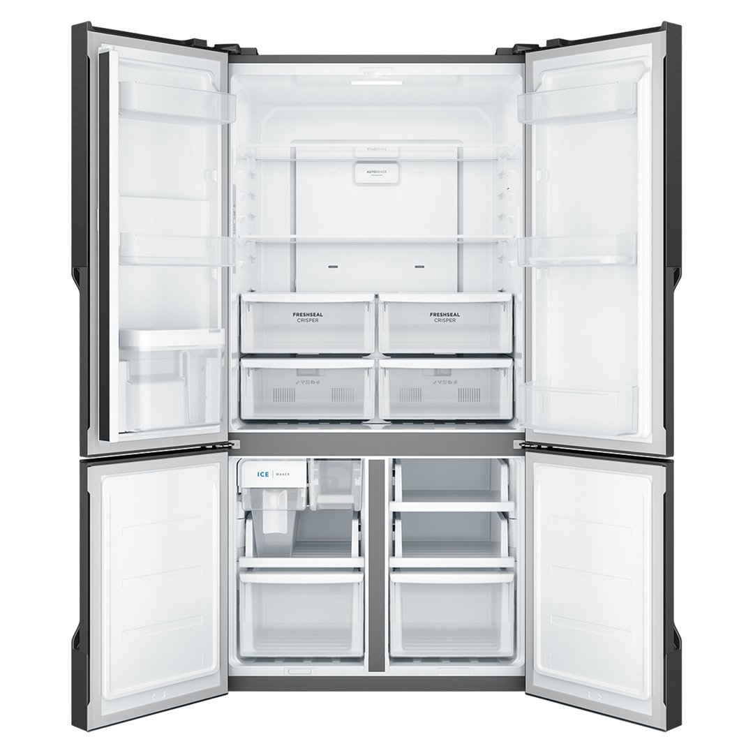 Westinghouse 564L Quad Door Fridge, Matte Charcoal Black with a Non-Plumbed Water Dispenser WQE5760BB