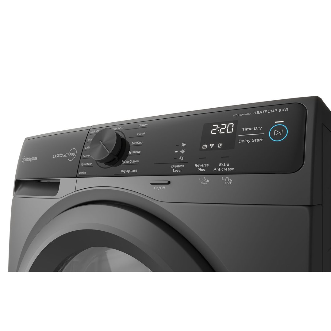 Westinghouse 8kg Dark Grey Heat Pump Dryer WDH804N8SA