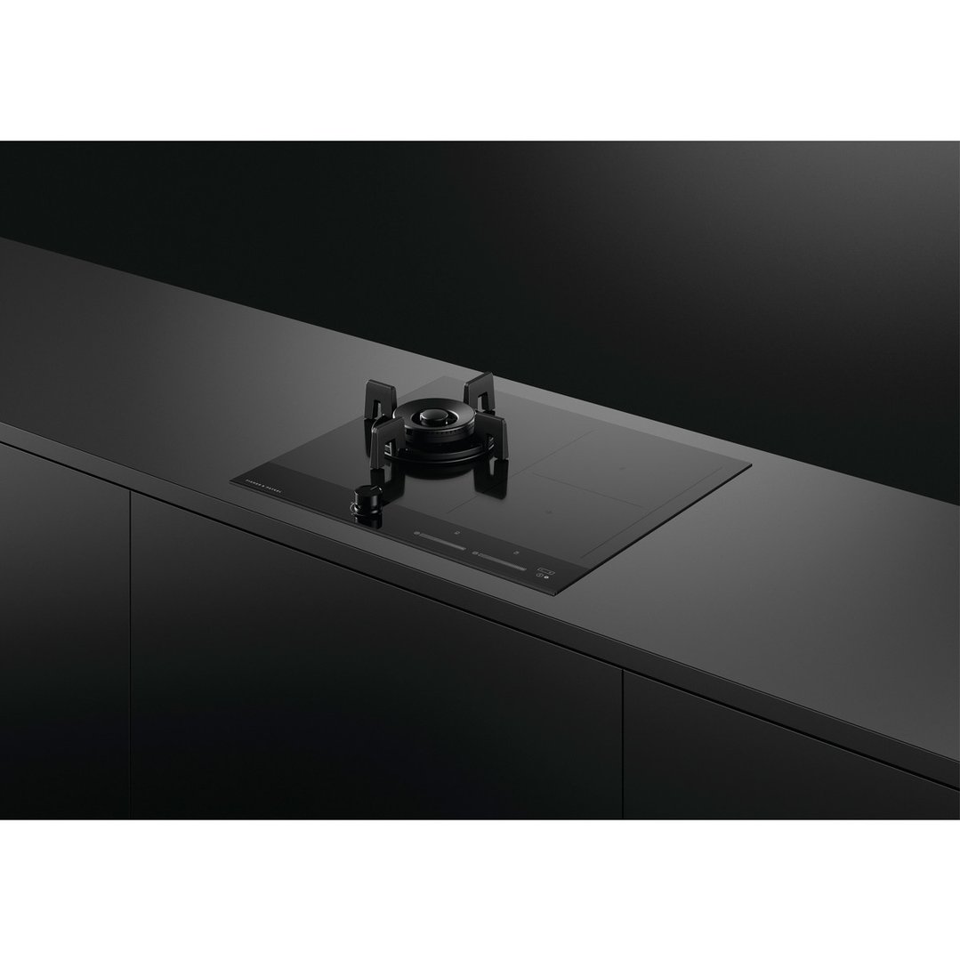 Fisher & Paykel 60cm Series 9 1 Burner + 2 Zone Hybrid Cooktop, 2 SmartZones, Natural Gas CGI603DNGTB4