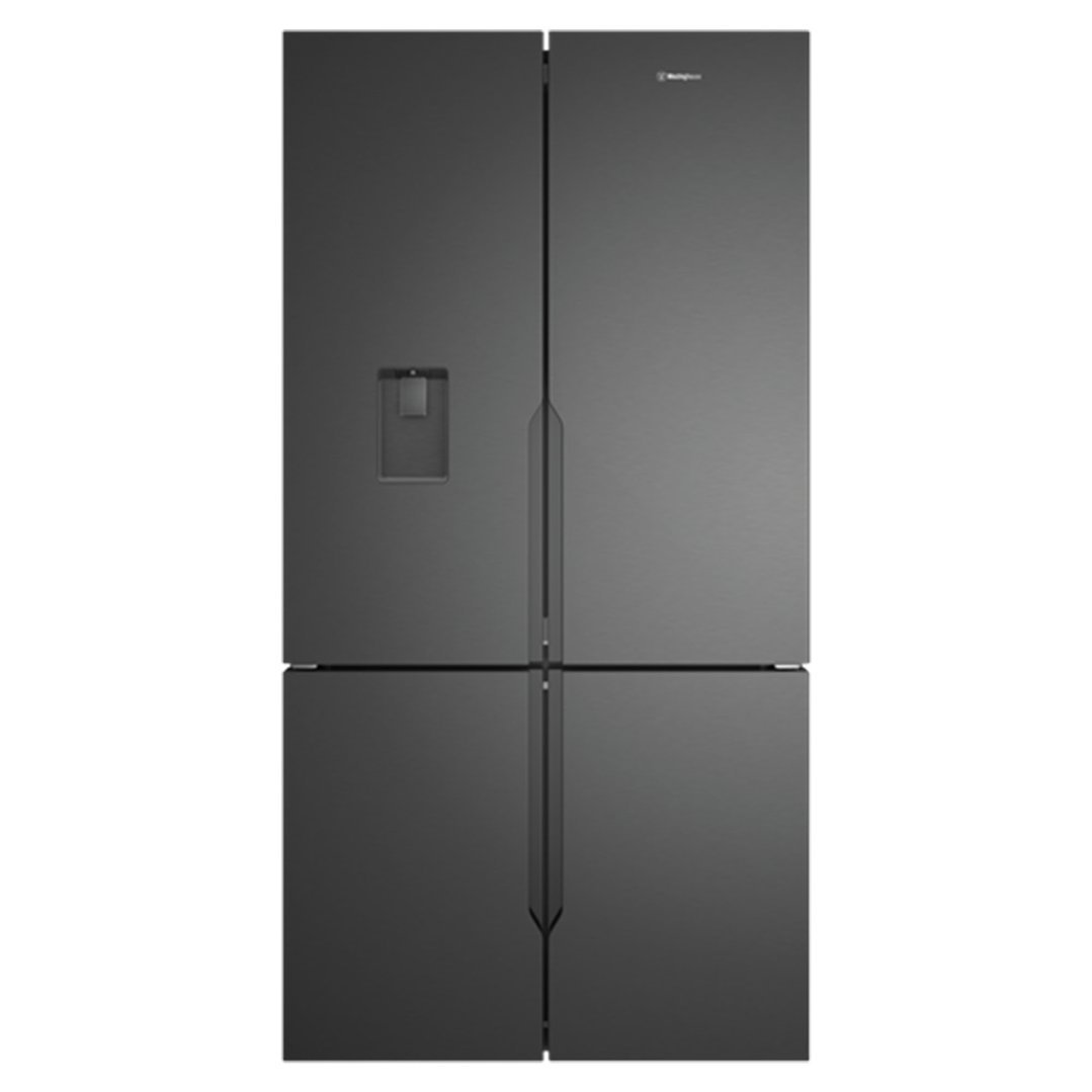 Westinghouse 564L French Quad Door Refrigerator with Plumbed Ice & Water Dispenser Matte Black WQE5650BA