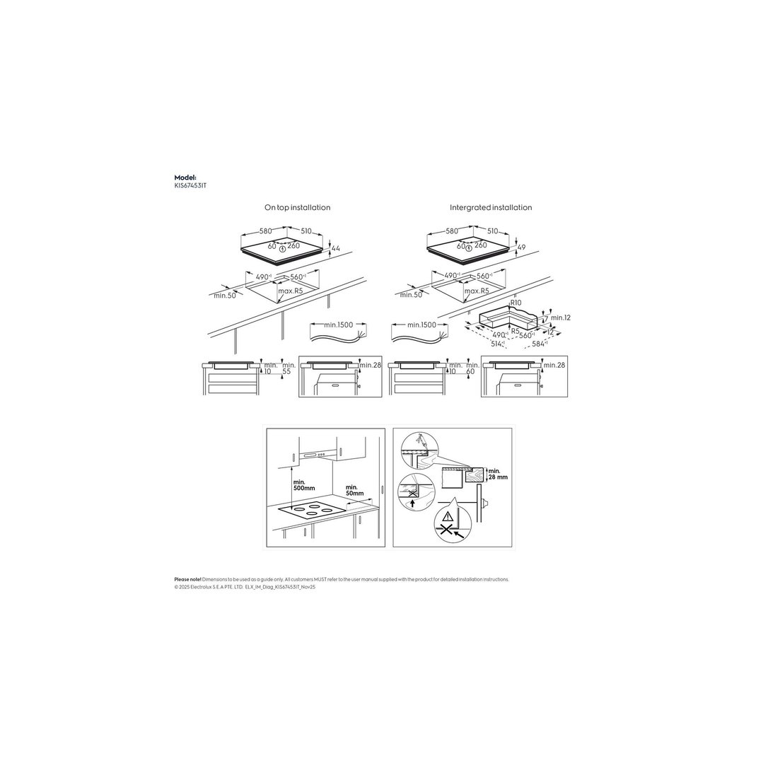 Electrolux 60cm 4 Zone Induction Cooktop with SaphirMatt SE Surface, Matte Black - 800 Series KIS67453IT