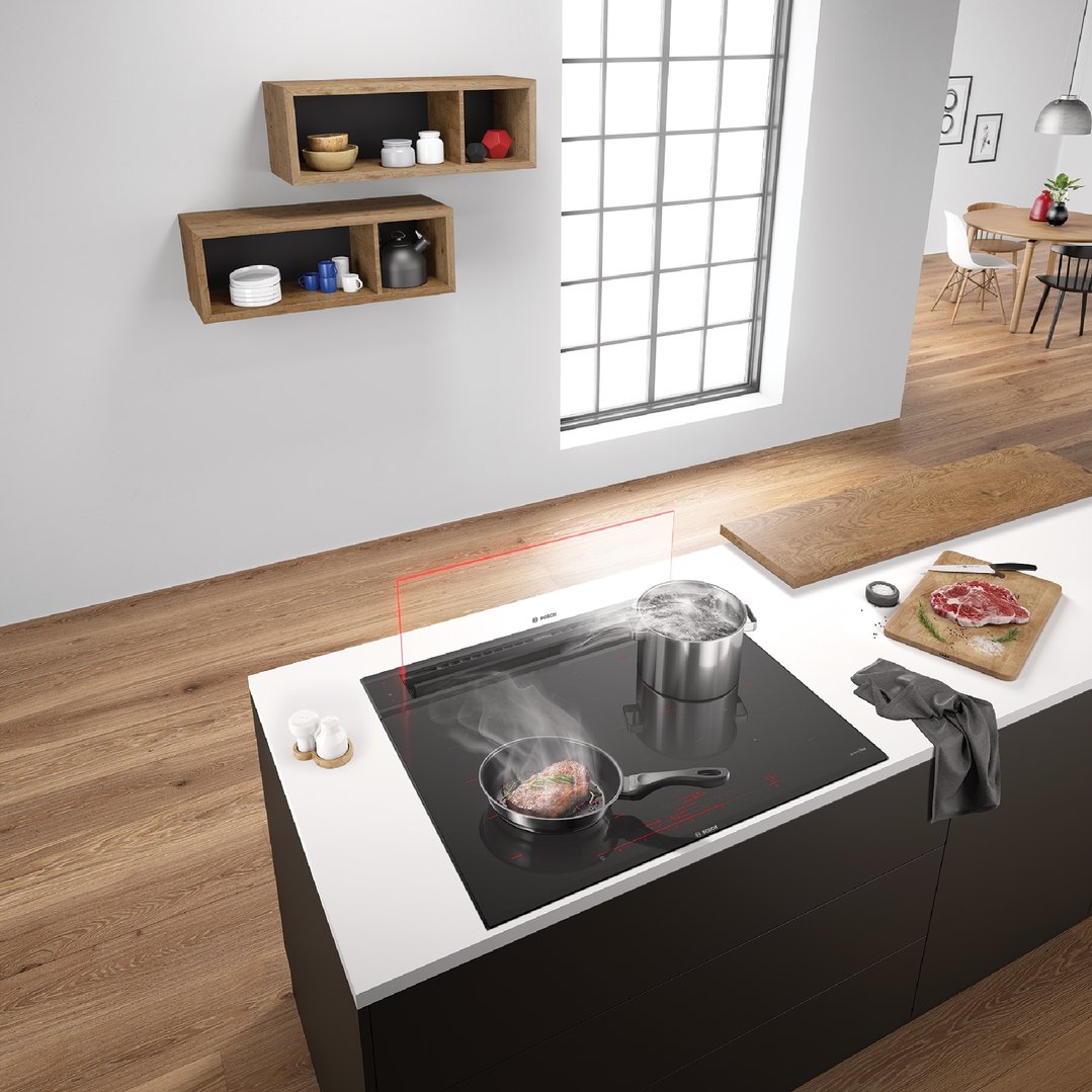 Bosch Series 8 Downdraft Ventilation 80 cm Clear Glass DDW88MM66
