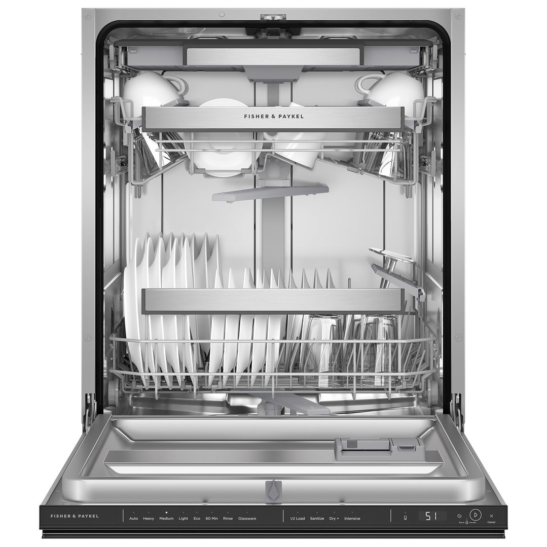 Fisher & Paykel Series 7, Contemporary Built-under Dishwasher, Black Stainless Steel, No Handle DW60UN4B4