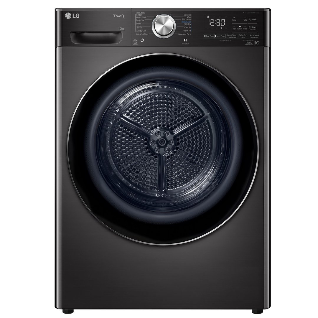 LG 10kg Series 10 Black Steel Heat Pump Dryer DVH10-10B