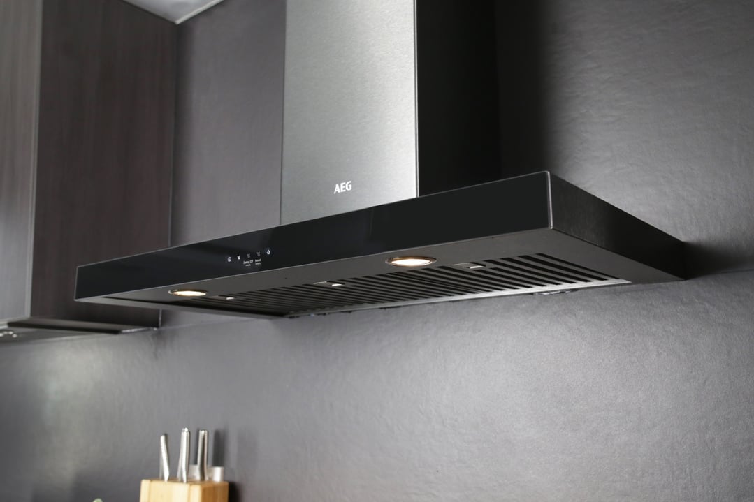 AEG 90cm Canopy Rangehood - Dark Stainless DBE7980HB