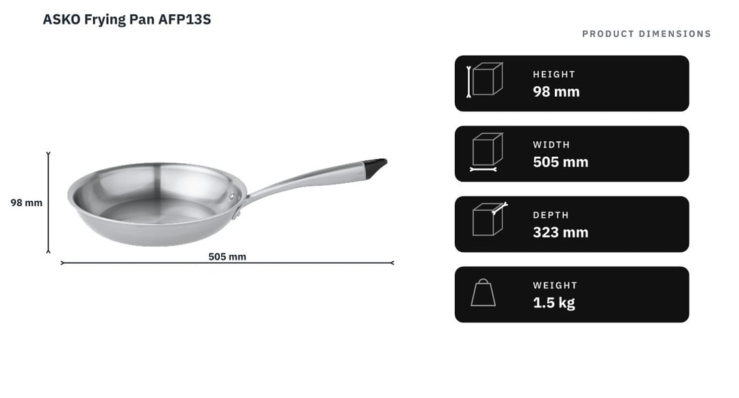 ASKO Frying Pan AFP13S — product dimensions