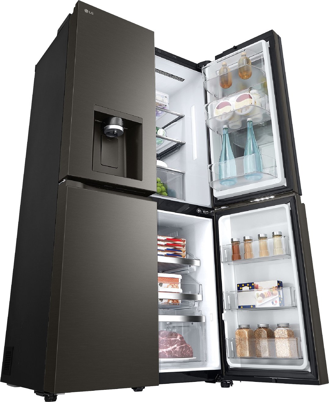 LG 642L French Door Fridge in Black Stainless Finish GF-V700BSLC