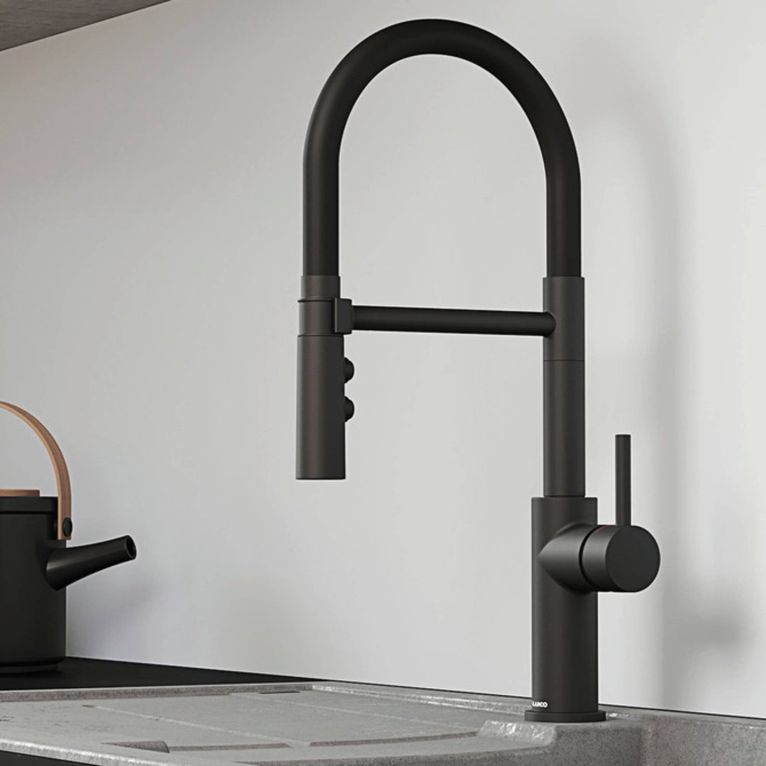 Blanco CATRIS-S FLEXO Black Matter Mixer Tap CATRIS-SFMB
